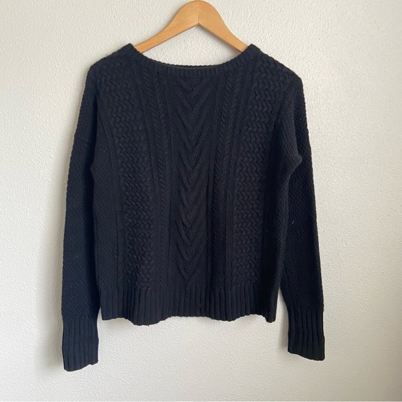 Crippen Black Cashmere Cable-knit Sweater Lagenlook - Picture 2 of 6